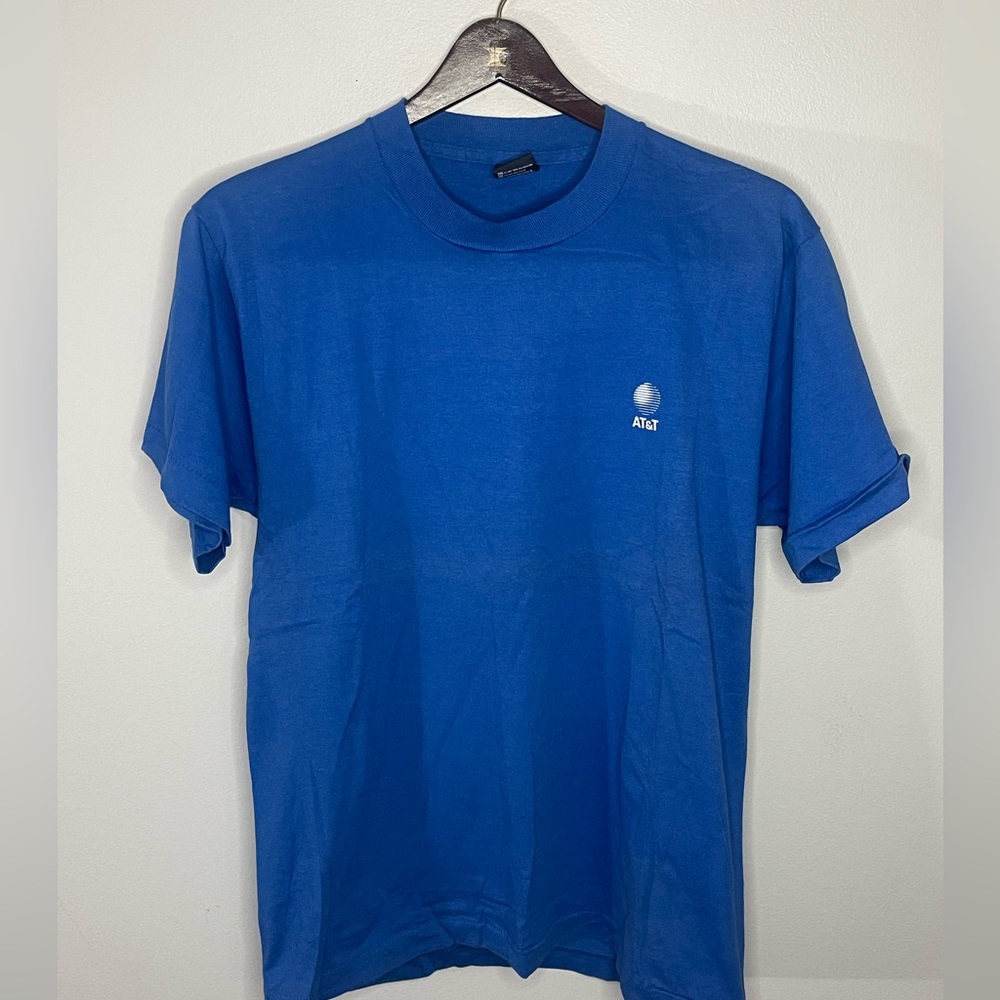Vintage Screen Stars T Shirt Single Stitch Size L At&T Novelty Blue